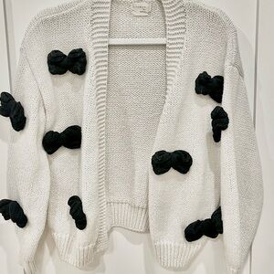 White Sweater with Black Accents